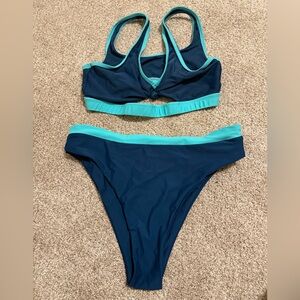 Women's Blue and Teal Bikini Set